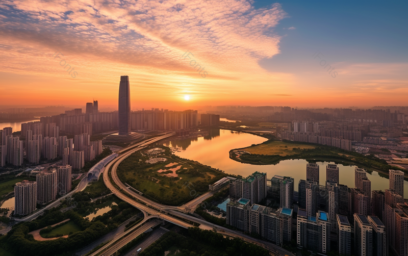 日落下深圳后海美景城市建筑风光摄影图,高清,摄影图,摄影图片,图片大全,摄影图免费下载